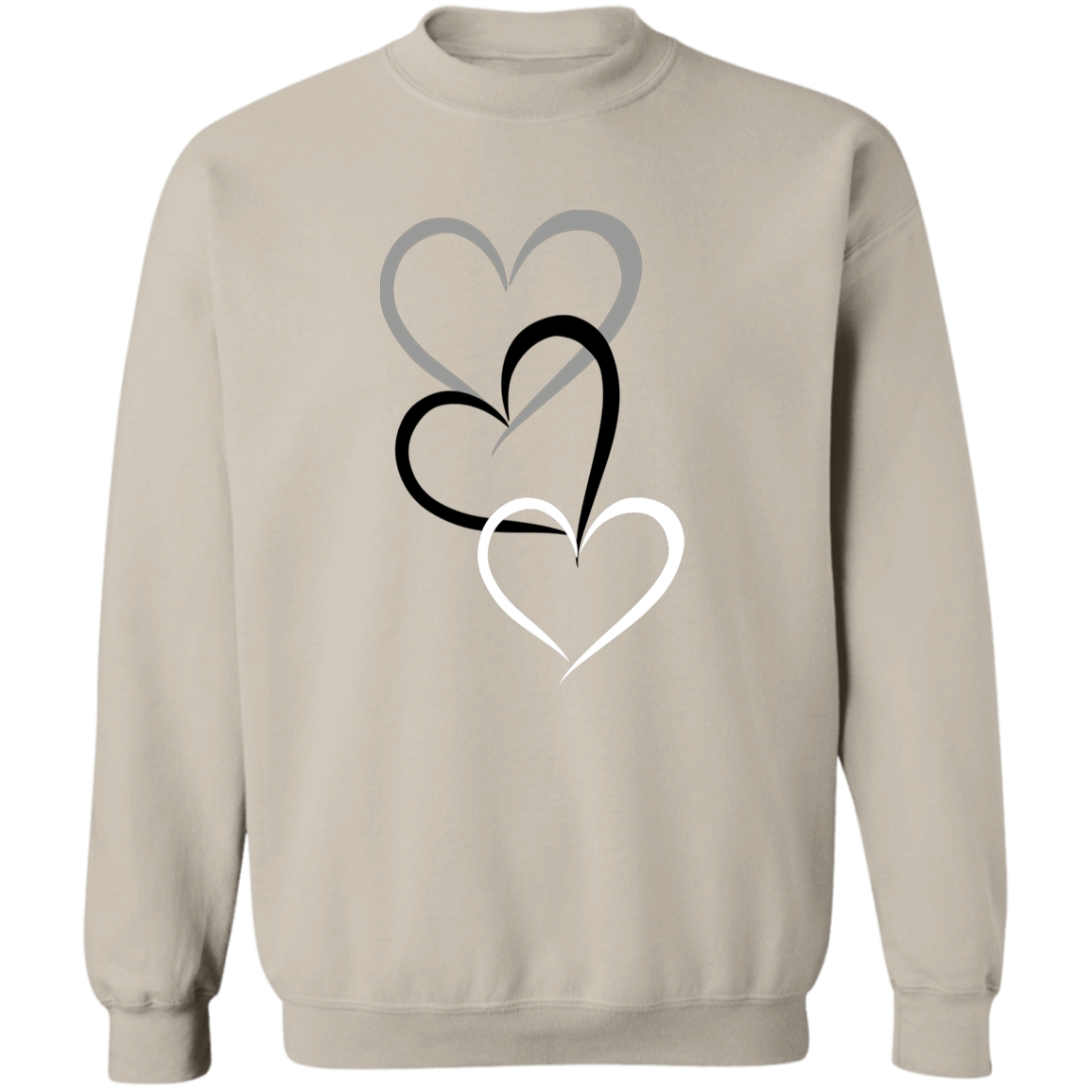 Valentine's Day Sweatshirt ~ 3 Hearts Design