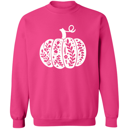 Floral Pumpkin Crewneck Pullover Sweatshirt