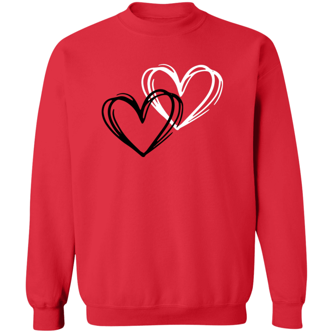 Valentine's Day Sweatshirt - 2 Hearts Design