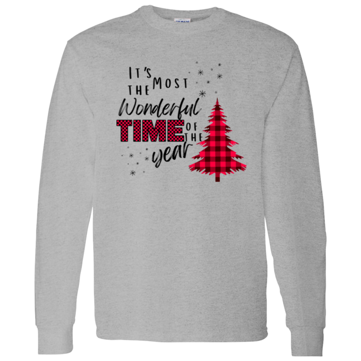 "It's The Most Wonderful Time of The Year" Print Long Sleeve Crew Neck T-Shirt