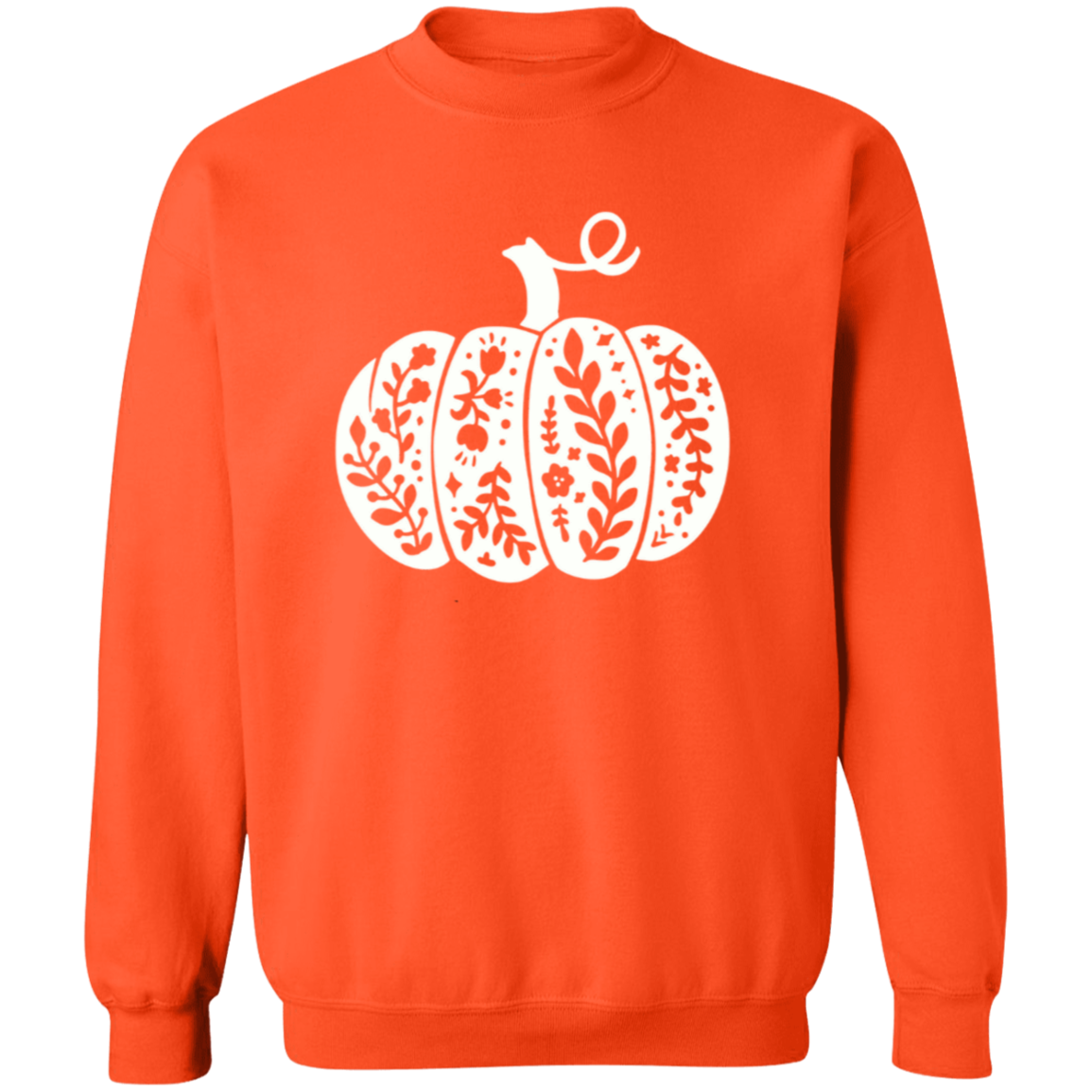 Floral Pumpkin Crewneck Pullover Sweatshirt