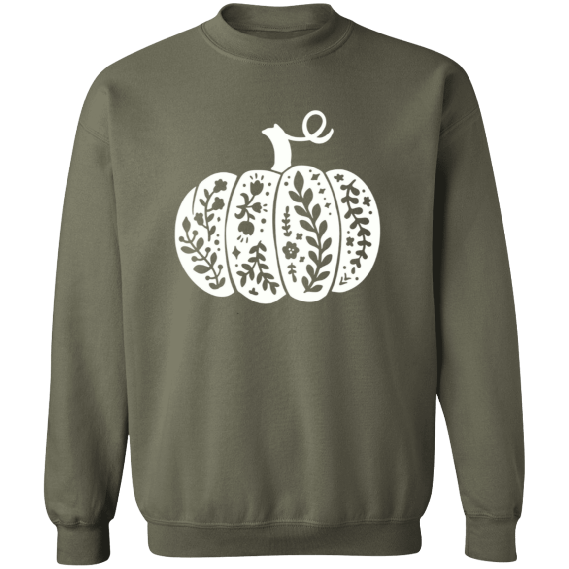 Floral Pumpkin Crewneck Pullover Sweatshirt