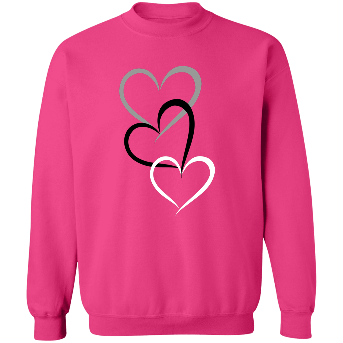 Valentine's Day Sweatshirt ~ 3 Hearts Design