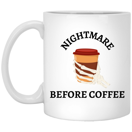 Nightmare Before Coffee Skeleton Hand White Mug