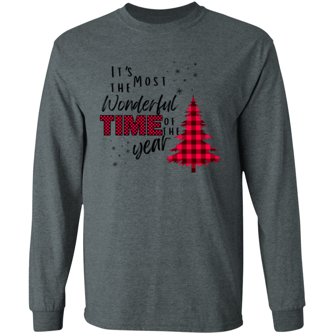 "It's The Most Wonderful Time of The Year" Print Long Sleeve Crew Neck T-Shirt