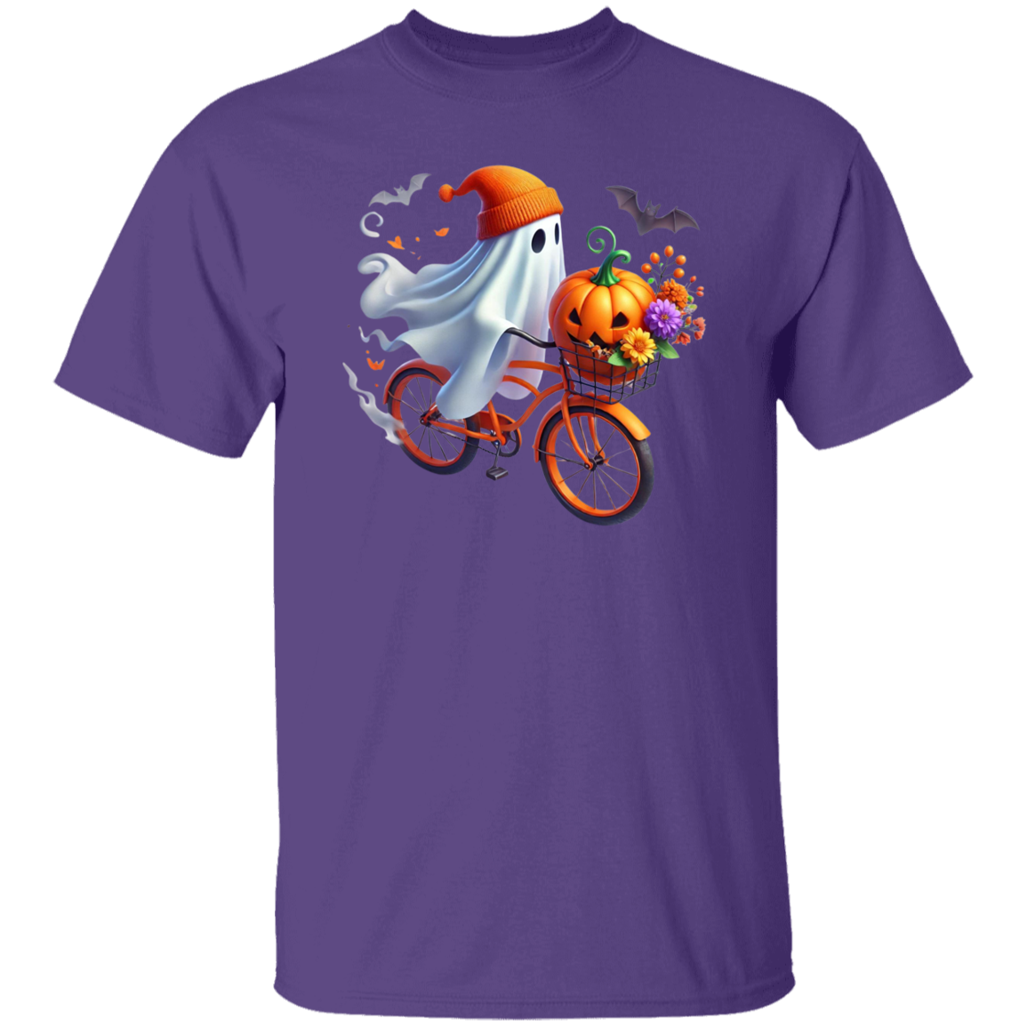 Cute Ghost Riding A Bike Halloween T-Shirt