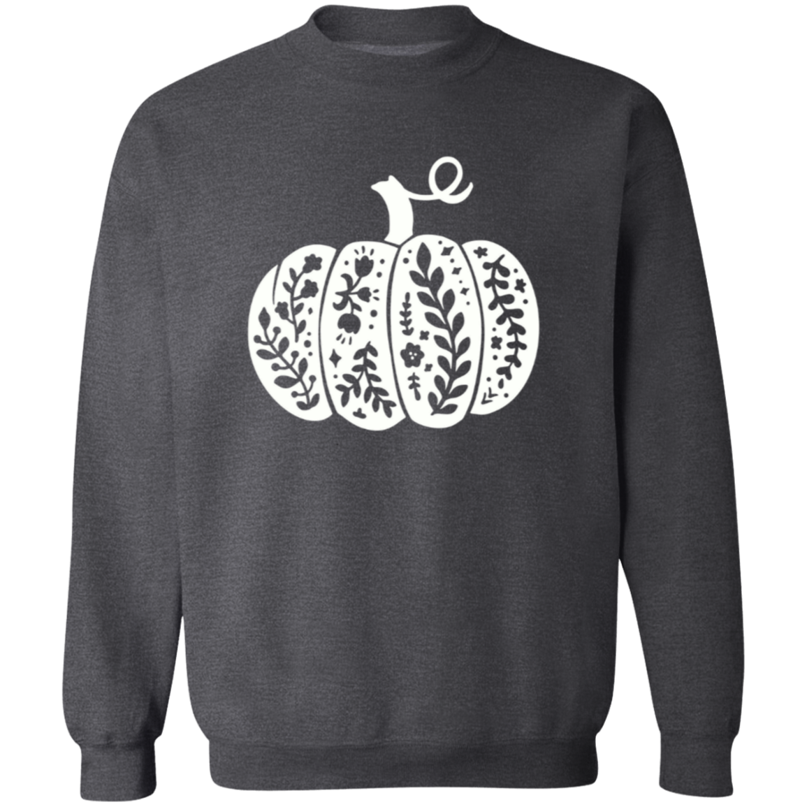 Floral Pumpkin Crewneck Pullover Sweatshirt