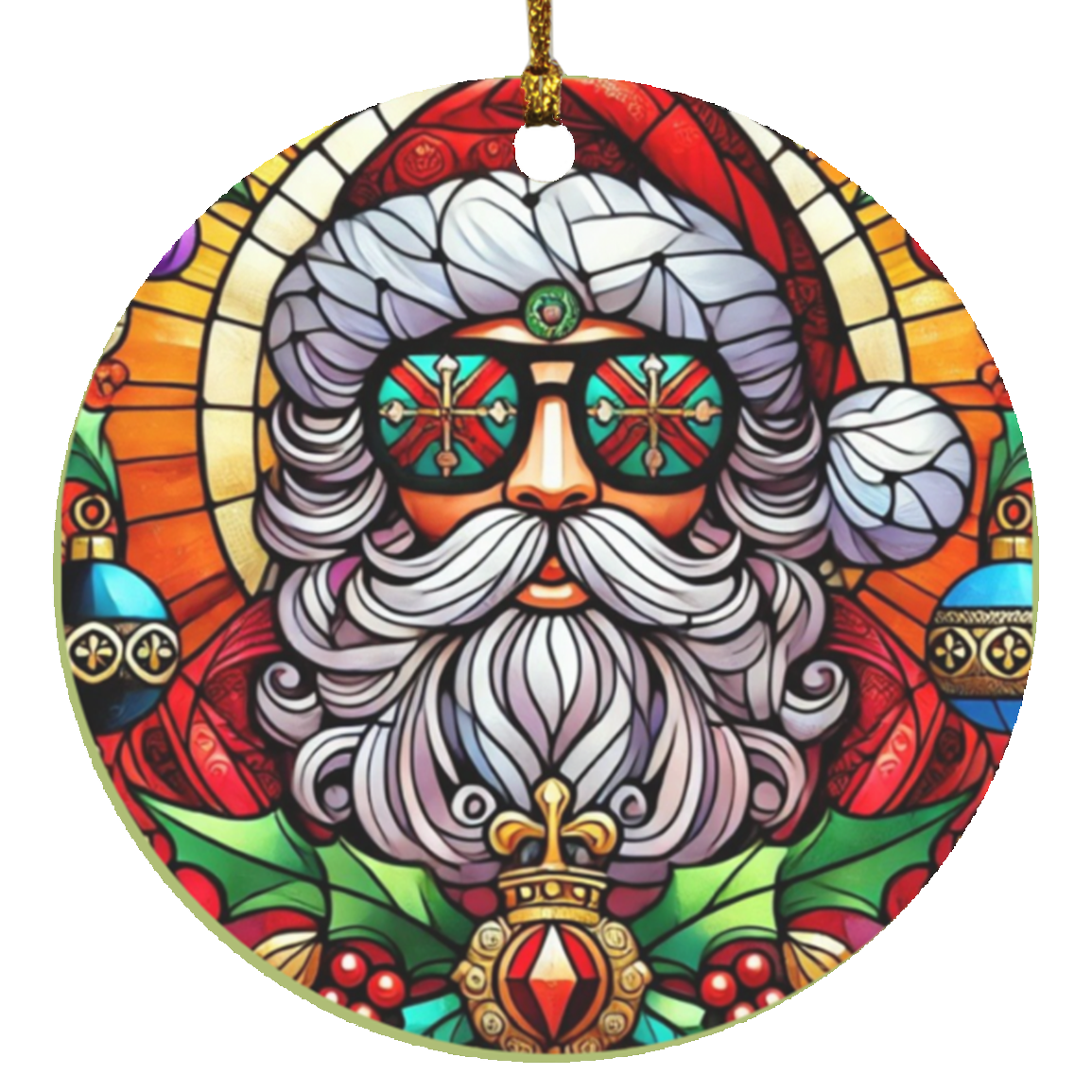 Santa with Swag Christmas Ornaments | Fun Holiday Decor