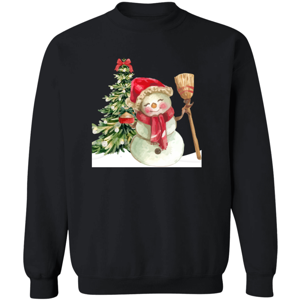 Women's Cozy Snowman Print Long Sleeve Crewneck Sweatshirt