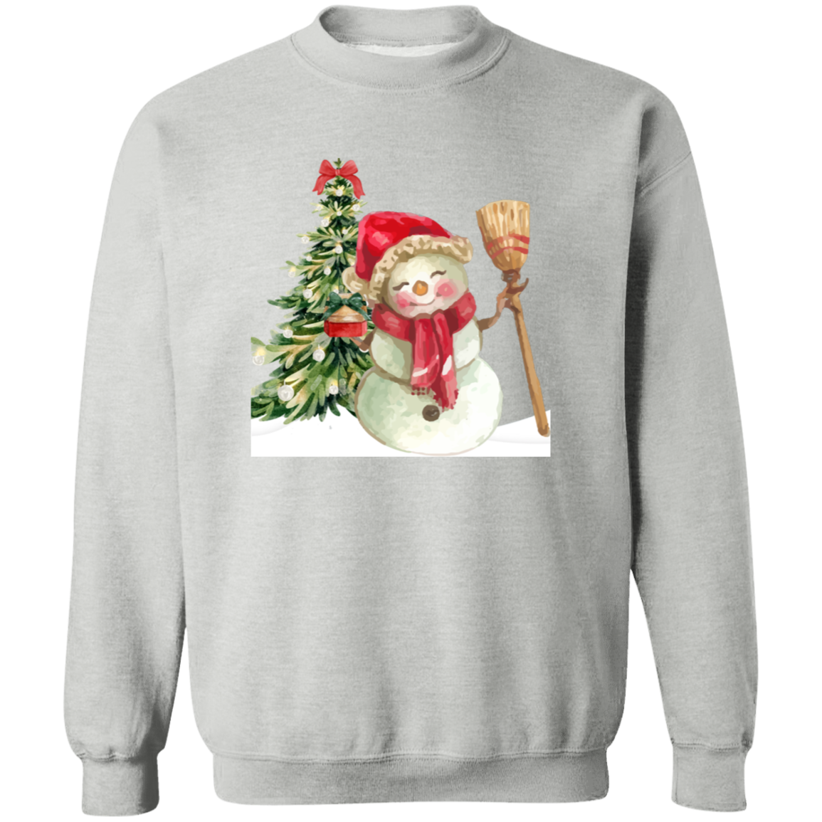 Women's Cozy Snowman Print Long Sleeve Crewneck Sweatshirt