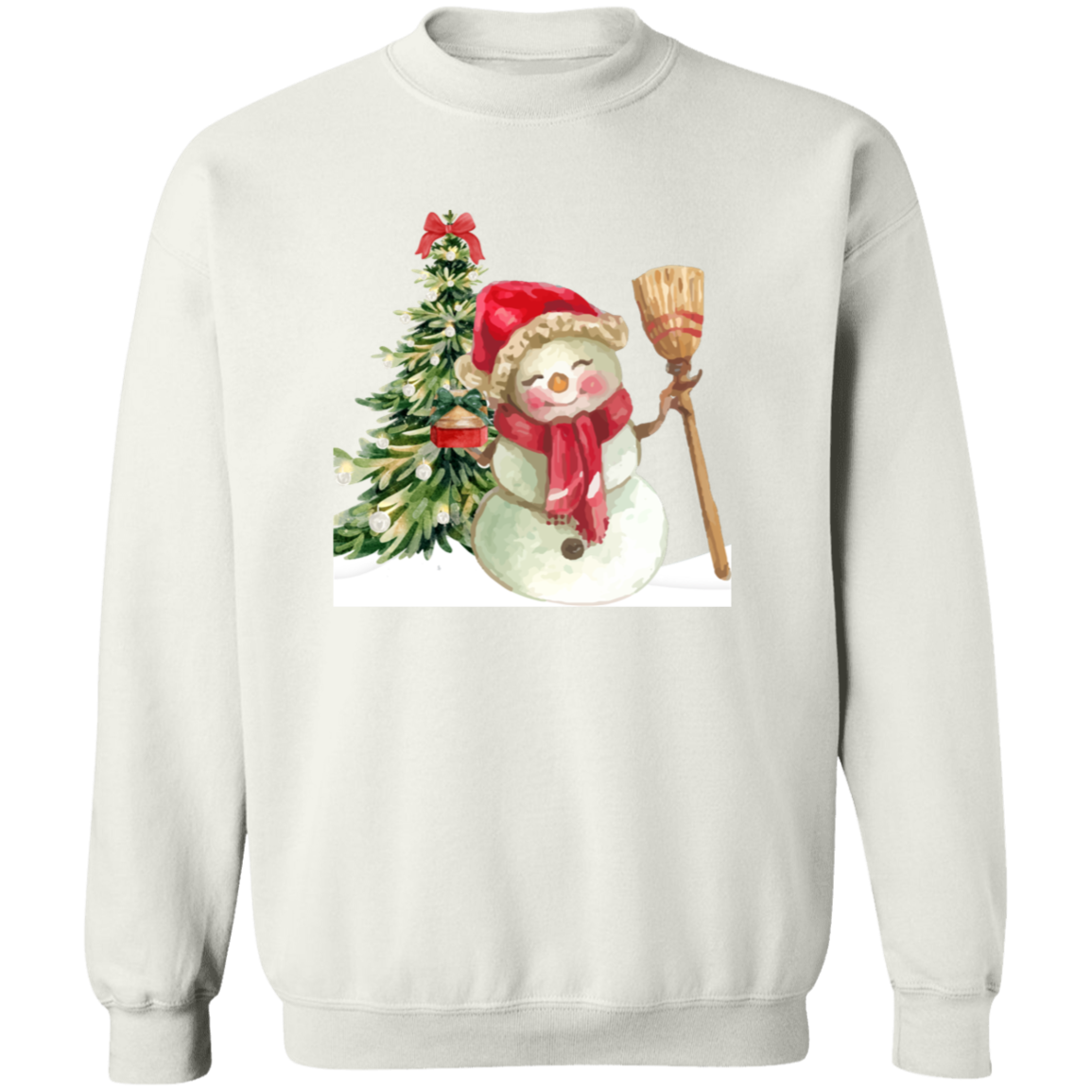 Women's Cozy Snowman Print Long Sleeve Crewneck Sweatshirt