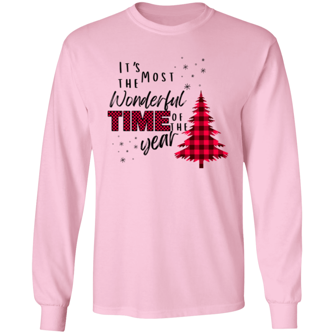 "It's The Most Wonderful Time of The Year" Print Long Sleeve Crew Neck T-Shirt