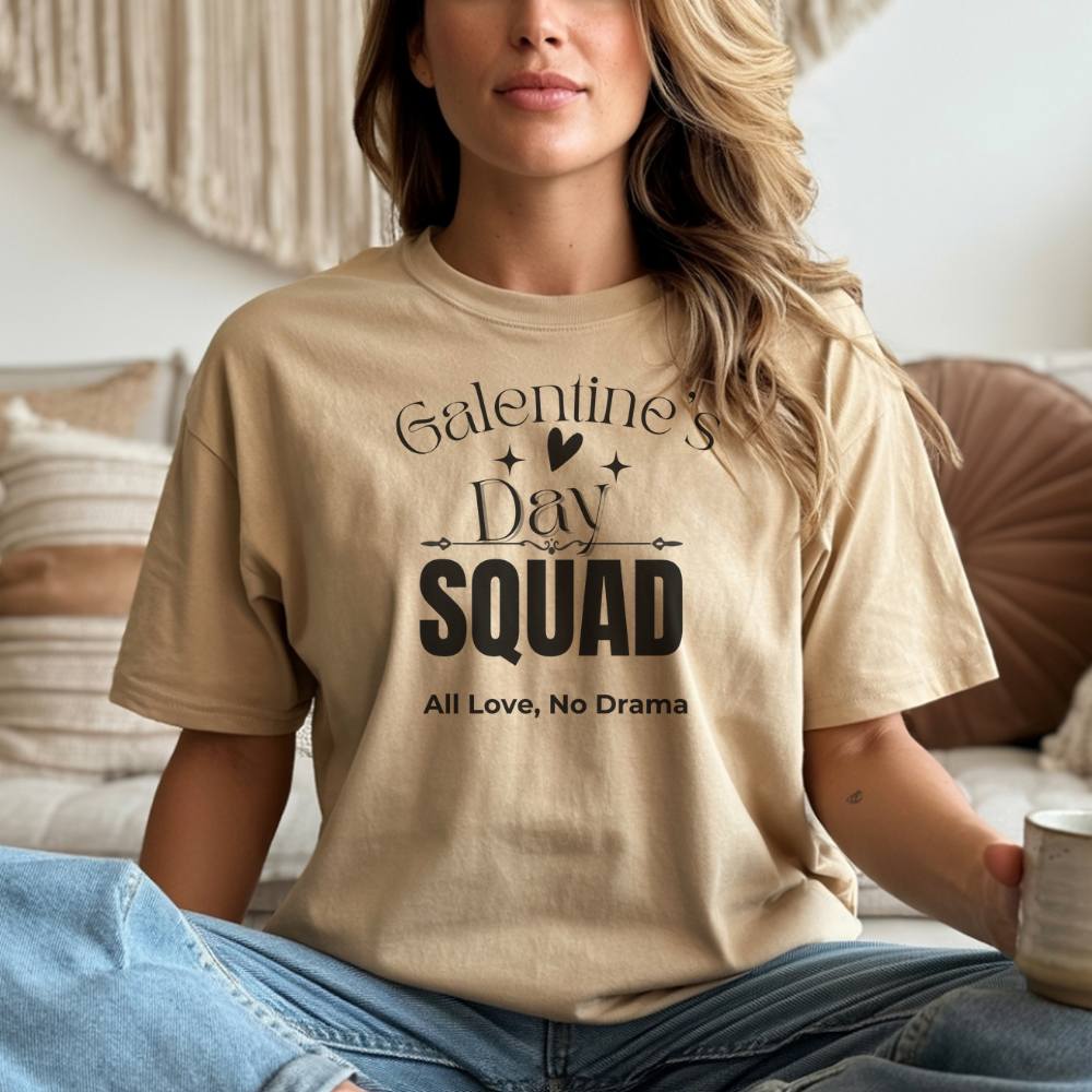 Galentine’s Day Squad T-Shirt – All Love No Drama Tee
