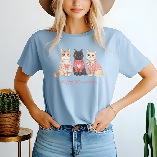 Happy Meowentine’s Cat T-Shirt – Cute Valentine Cat Lover Tee