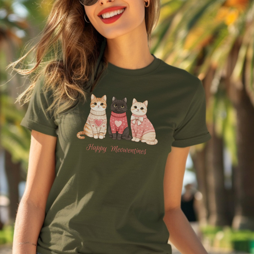 Happy Meowentine’s Cat T-Shirt – Cute Valentine Cat Lover Tee