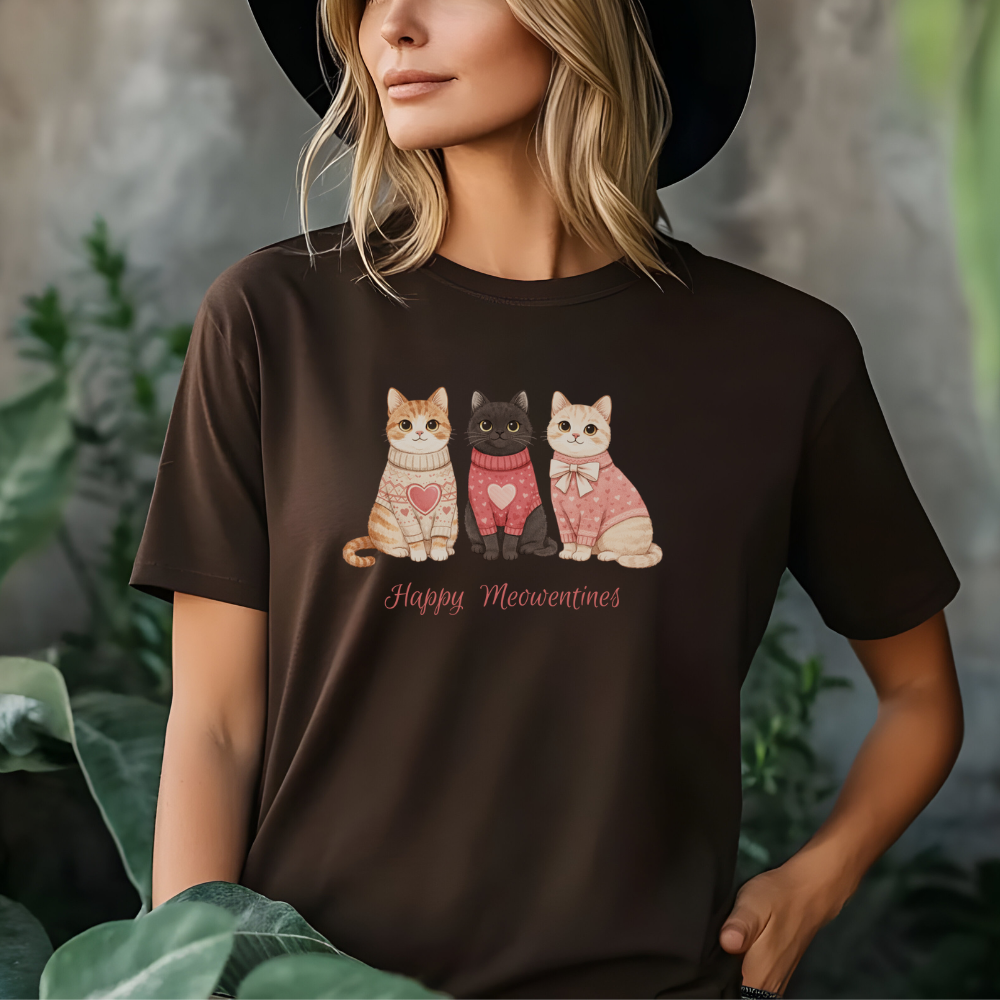 Happy Meowentine’s Cat T-Shirt – Cute Valentine Cat Lover Tee