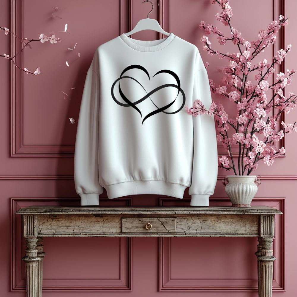 Heart and Infinity Symbol of Eternal Love Sweatshirt