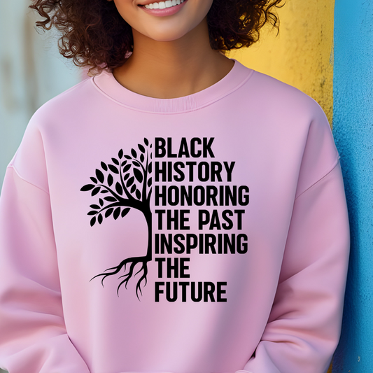 Black History Month Crewneck Sweatshirt - Honoring The Past | Comfortable Cotton Blend