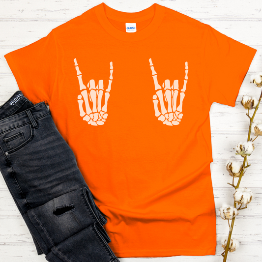 Skeleton Hands T-Shirt | Funny Spooky Graphic Tee for Teen Girls & Women