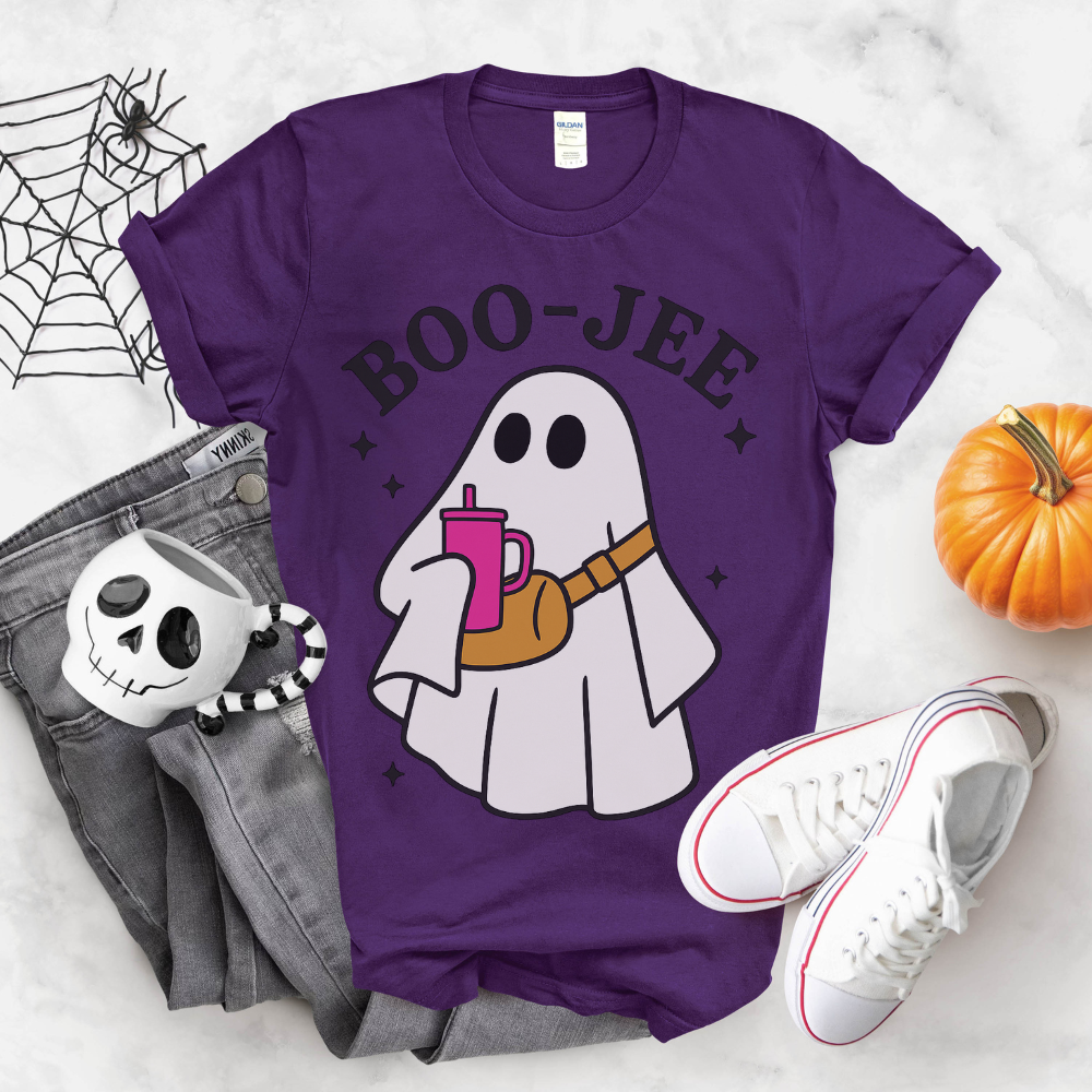 Boo-jee Halloween T-Shirt | Funny Ghost Graphic Tee for Teens & Women