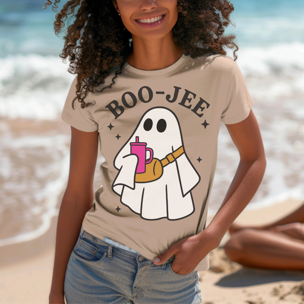 Boo-jee Halloween T-Shirt | Funny Ghost Graphic Tee for Teens & Women