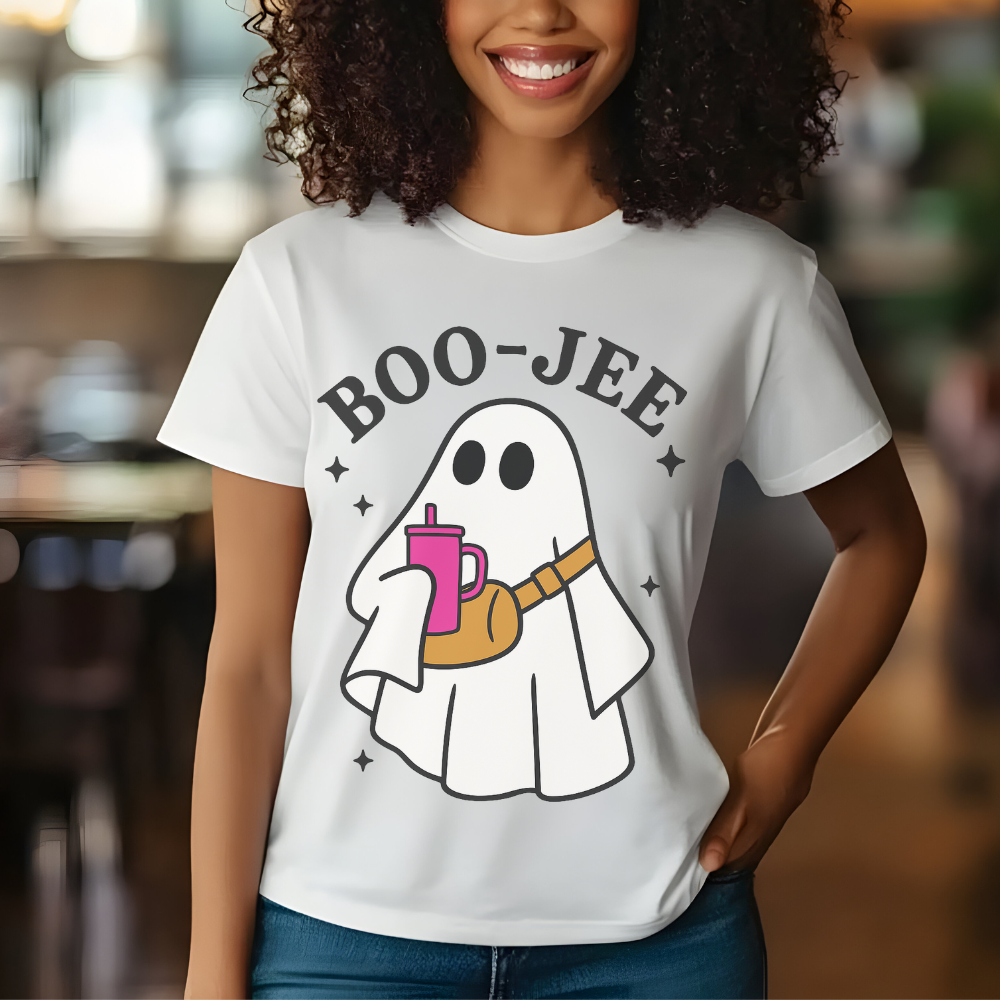 Boo-jee Halloween T-Shirt | Funny Ghost Graphic Tee for Teens & Women