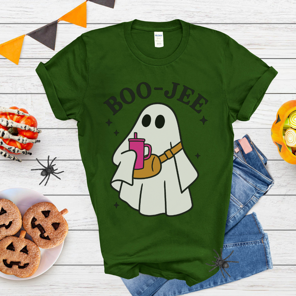 Boo-jee Halloween T-Shirt | Funny Ghost Graphic Tee for Teens & Women