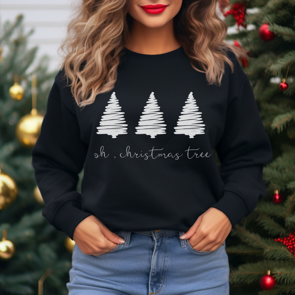 Festive Christmas Tree Sweatshirt | Cozy Holiday Crewneck for Holiday Cheer & Winter Comfort
