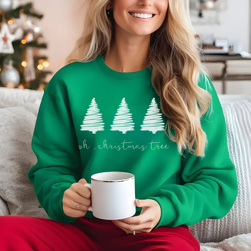 Festive Christmas Tree Sweatshirt | Cozy Holiday Crewneck for Holiday Cheer & Winter Comfort