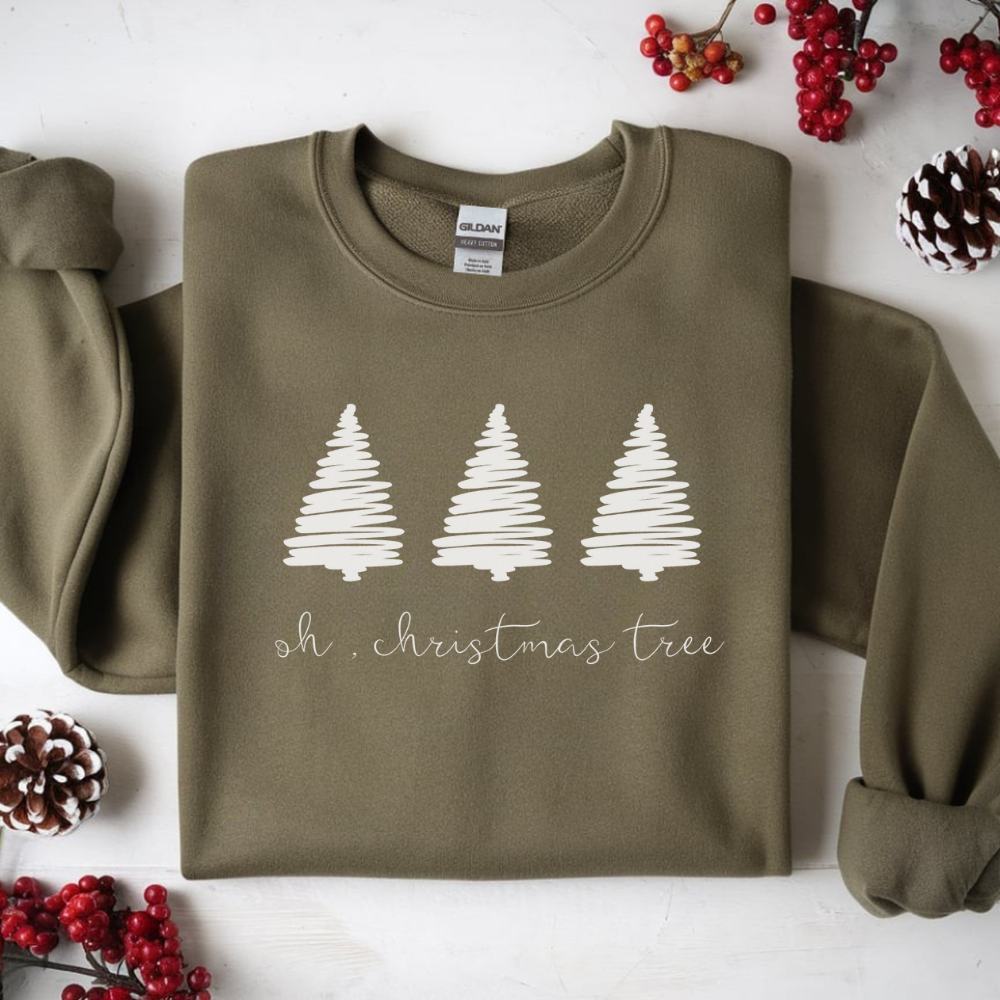 Festive Christmas Tree Sweatshirt | Cozy Holiday Crewneck for Holiday Cheer & Winter Comfort