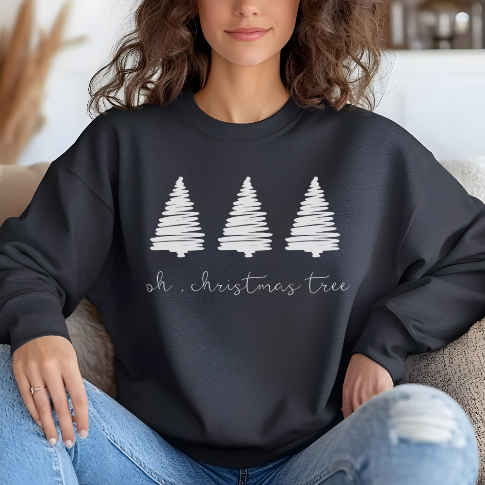 Festive Christmas Tree Sweatshirt | Cozy Holiday Crewneck for Holiday Cheer & Winter Comfort
