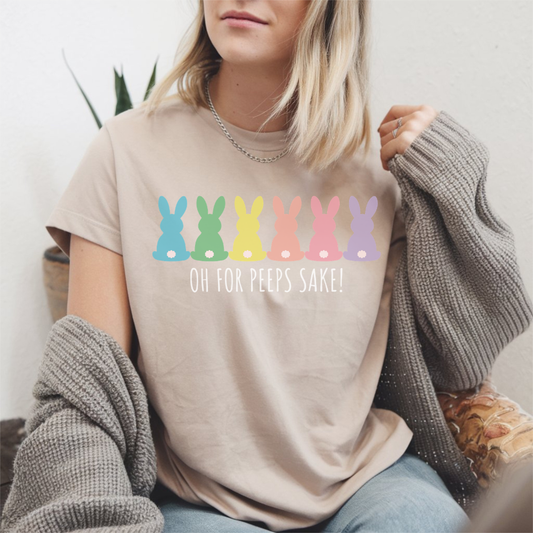 Oh For Peeps Sake Easter T-Shirt - Funny Graphic Tee