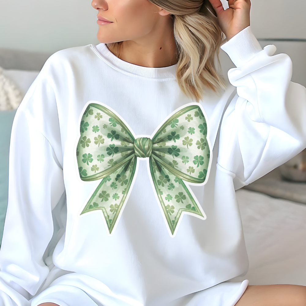 St Patrick's Day Bow Sweatshirt - Festive Crewneck Pullover