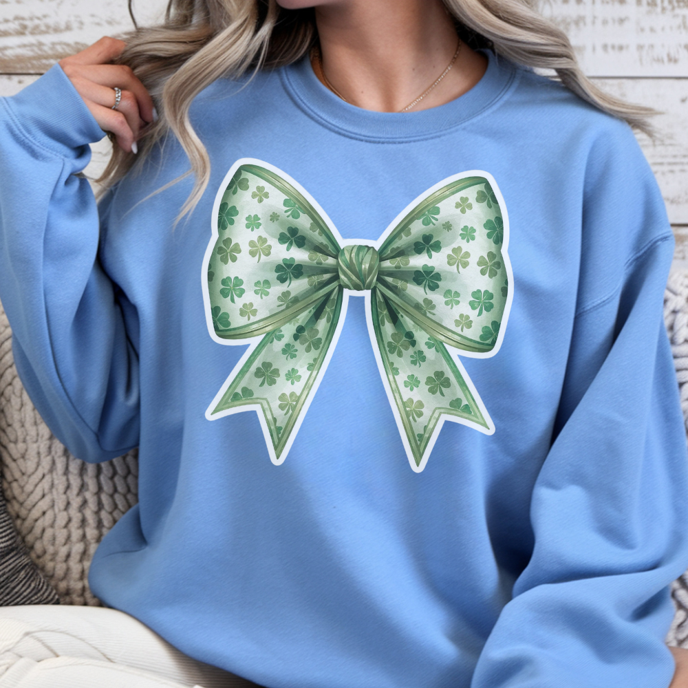 St Patrick's Day Bow Sweatshirt - Festive Crewneck Pullover