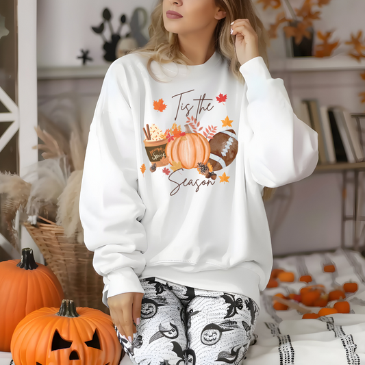 ’Tis The Season Crewneck Pullover Sweatshirt | Cozy Thanksgiving & Fall Sweatshirt for Women