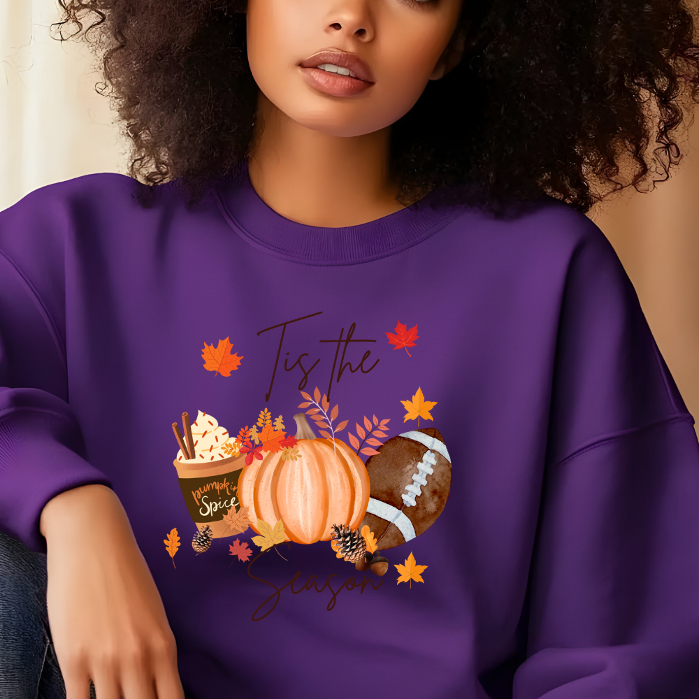 ’Tis The Season Crewneck Pullover Sweatshirt | Cozy Thanksgiving & Fall Sweatshirt for Women