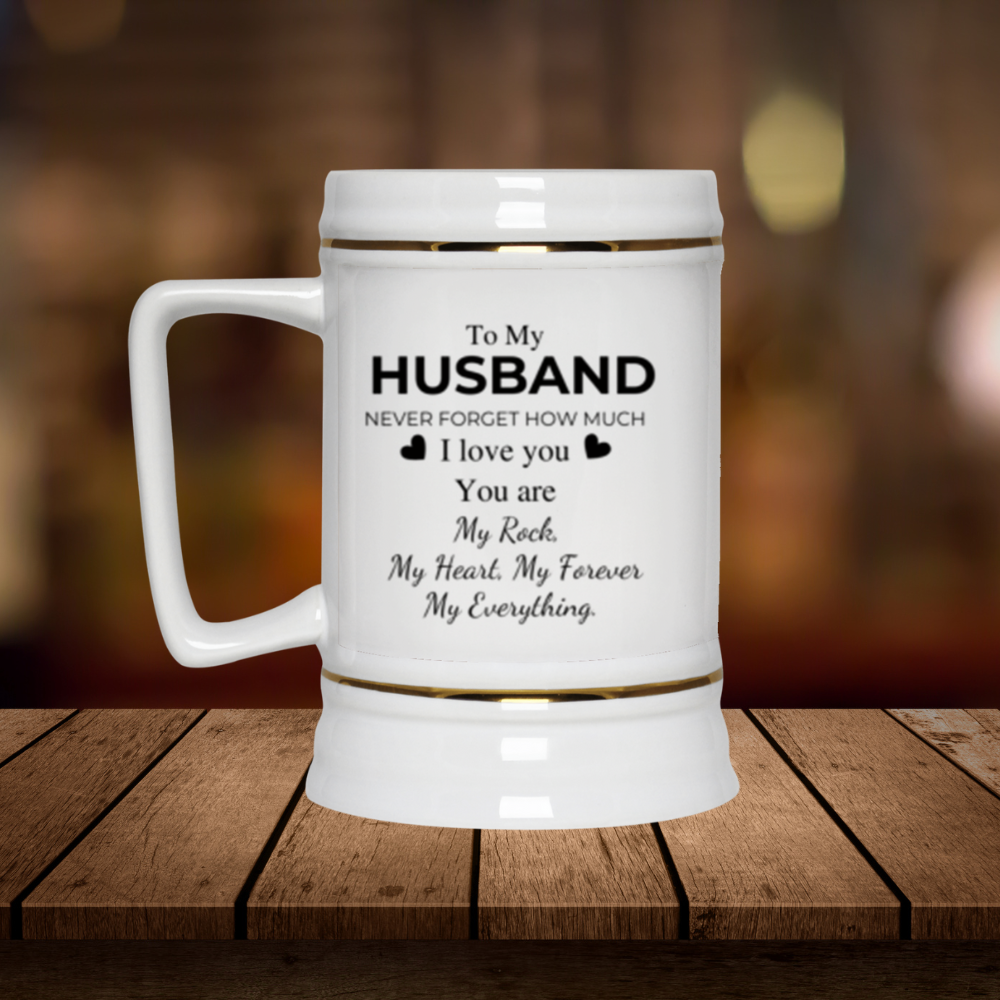 To My Husband Beer Stein 22oz | Personalized Drinkware