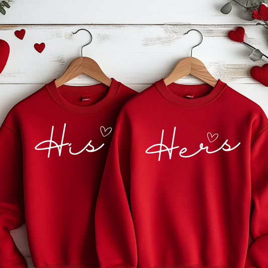 His and Hers Valentine's Day Sweatshirt for Couples