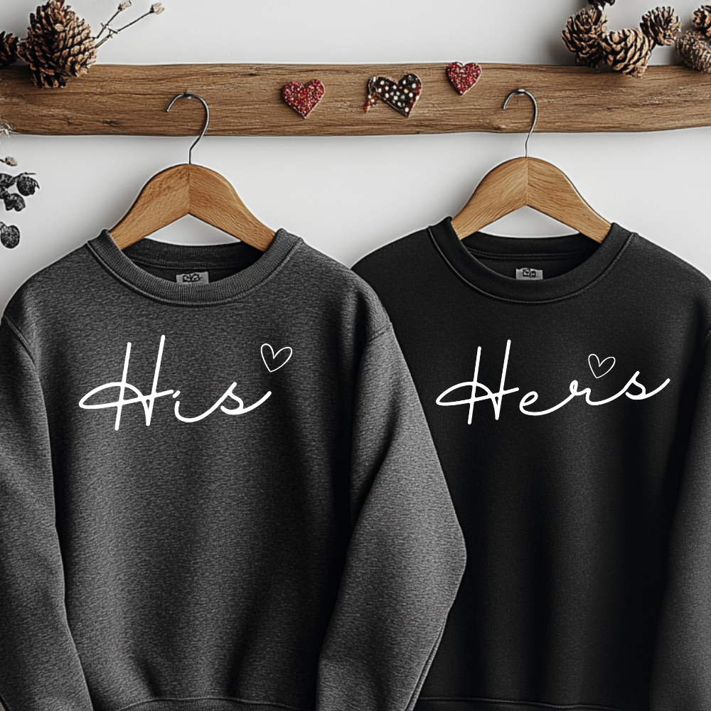 His and Hers Valentine's Day Sweatshirt for Couples