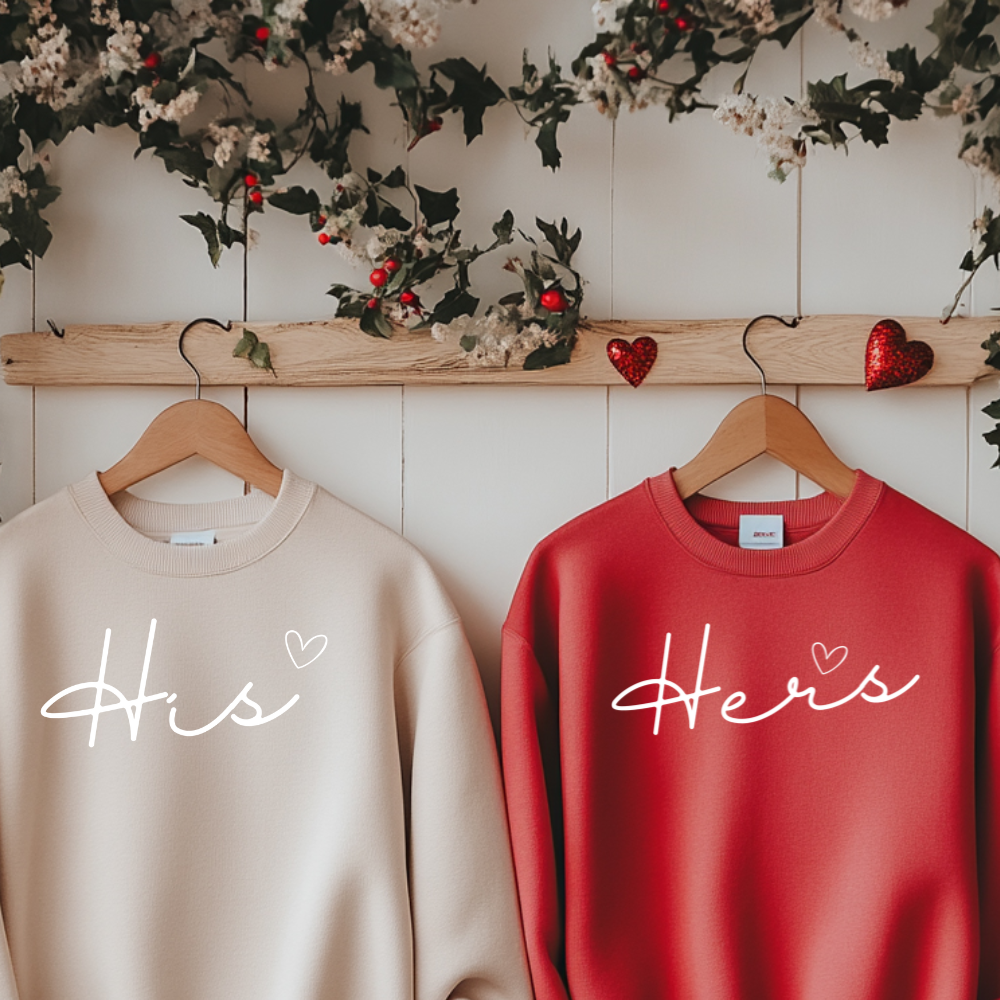 His and Hers Valentine's Day Sweatshirt for Couples