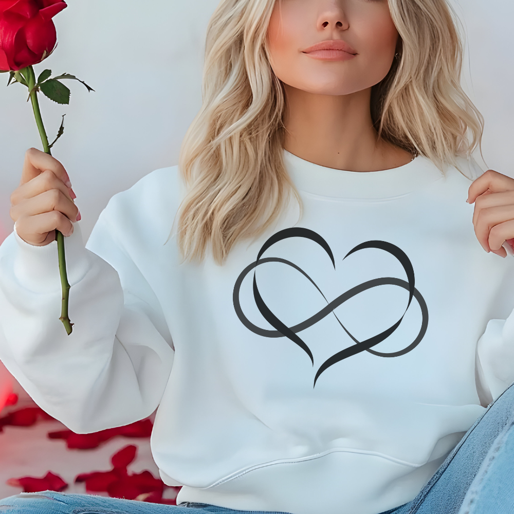 Heart and Infinity Sweatshirt - Symbol of Eternal Love