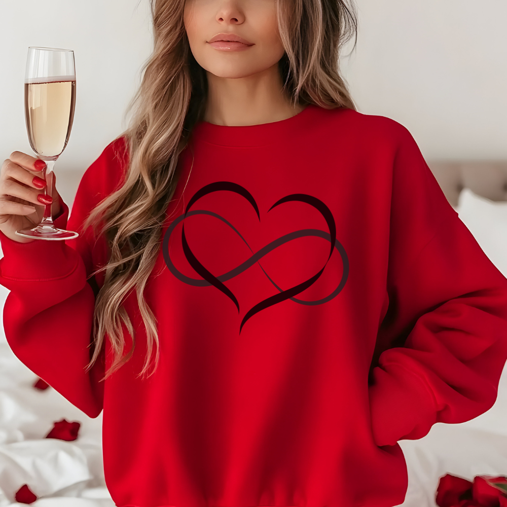 Heart and Infinity Sweatshirt - Symbol of Eternal Love