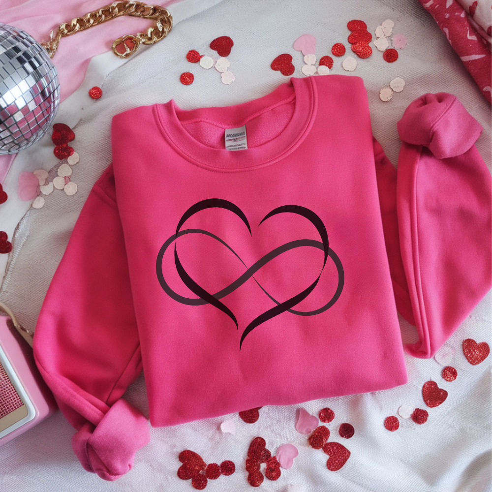 Heart and Infinity Sweatshirt - Symbol of Eternal Love