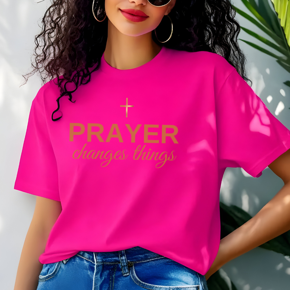 Prayer Changes Things T-Shirt - Inspirational Christian Unisex Tee