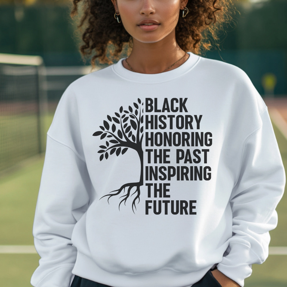 Black History Month Crewneck Sweatshirt - Honoring The Past | Comfortable Cotton Blend