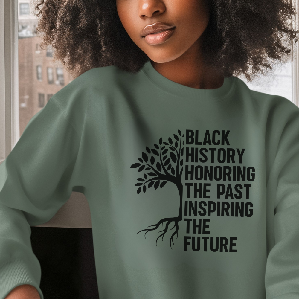 Black History Month Crewneck Sweatshirt - Honoring The Past | Comfortable Cotton Blend