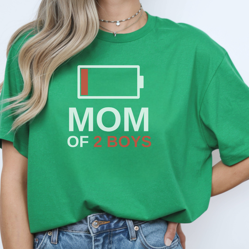Mom of 2 T-Shirt | Soft Comfortable Tee for Proud Moms of Two Boys or Girls