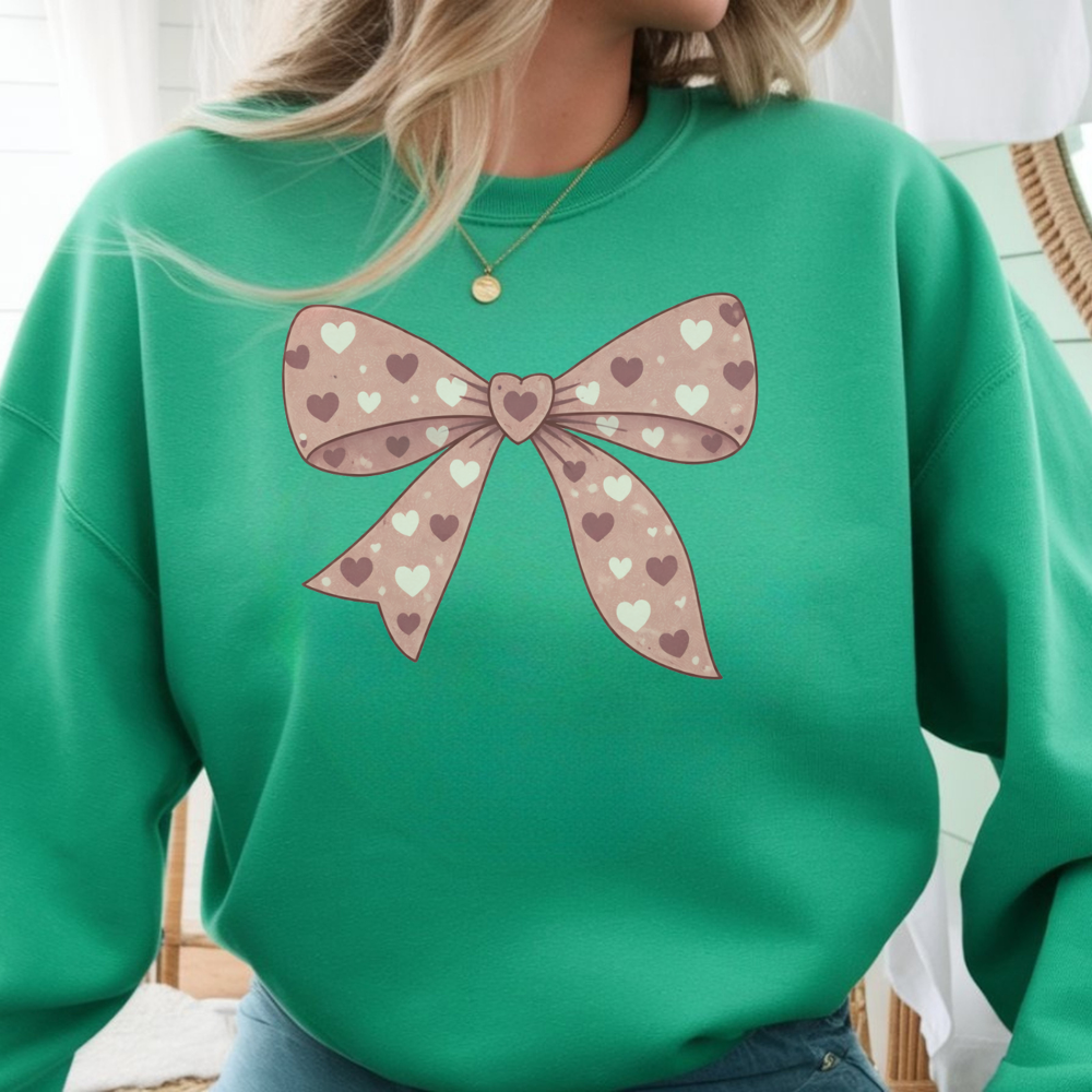 Valentine’s Day Bow Sweatshirt – Soft Romantic Love Pullover