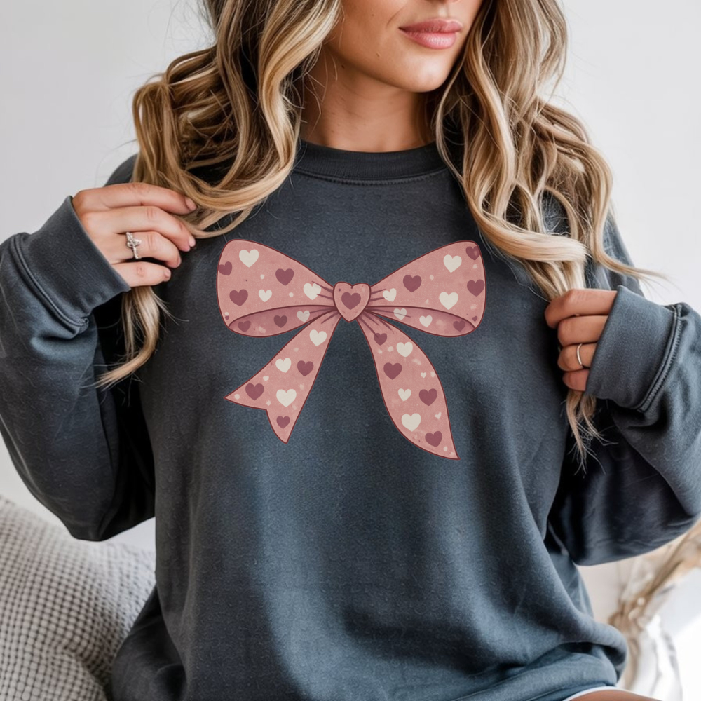 Valentine’s Day Bow Sweatshirt – Soft Romantic Love Pullover