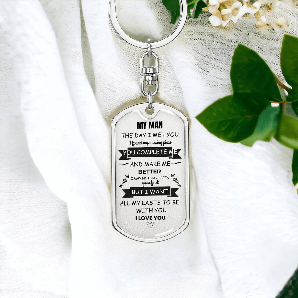 My Man Keychain – Luxury Love Message Keychain Gift for Him